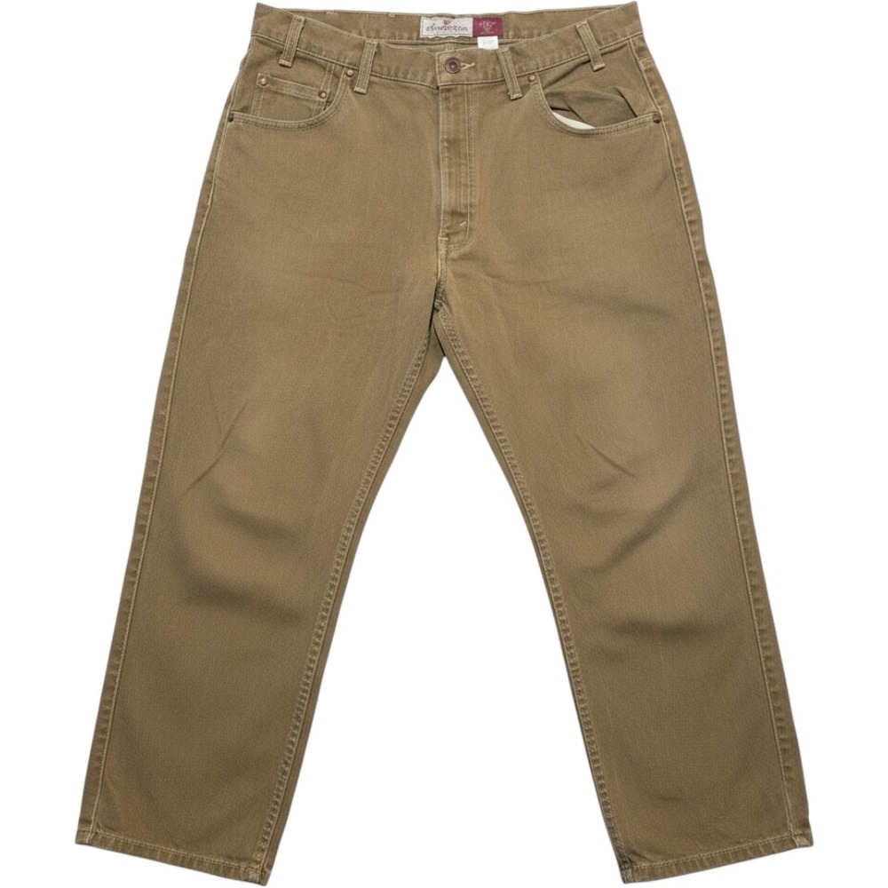 Levi Strauss Signature 545 Loose Fit Jeans Mens 38x29 Khaki Brown Made in USA